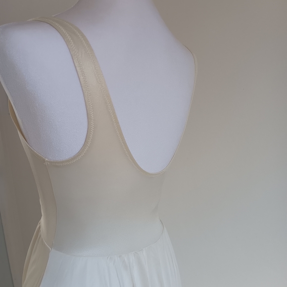 Vintage Olga Ivory Cream Lace Maxi Slip Dress Chemise Nightgown - Picture 7 of 9